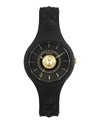 Versus Women's 3 Hand Quartz Fire Island Black Silicone Watch, 39mm In Multi