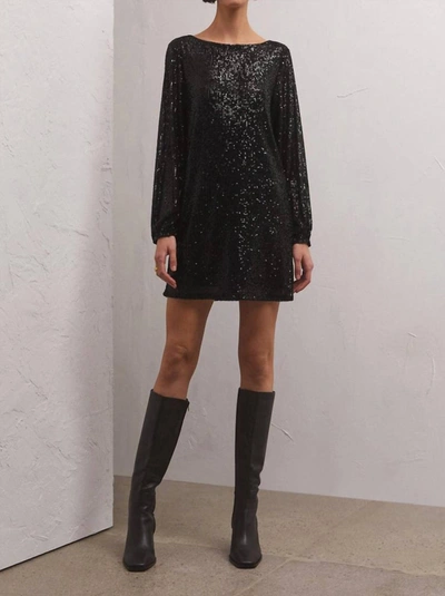 Z Supply Andromeda Sequin Mini Dress In Black