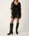 FREE PEOPLE WITH LOVE MESH MINIDRESS IN BLACK