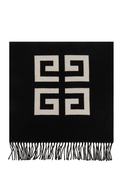 Givenchy 4g Motif Fringed Scarf In Black