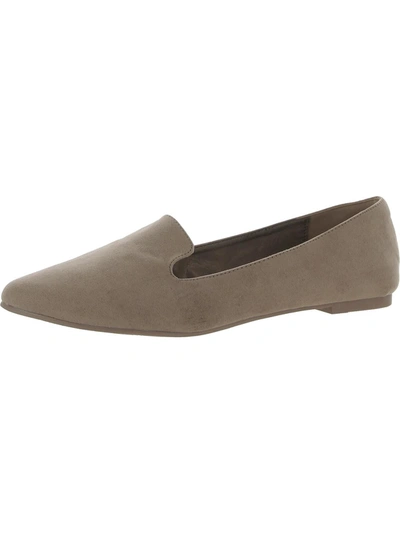 Ataiwee Womens Almond Toe Slip On Loafers In Grey