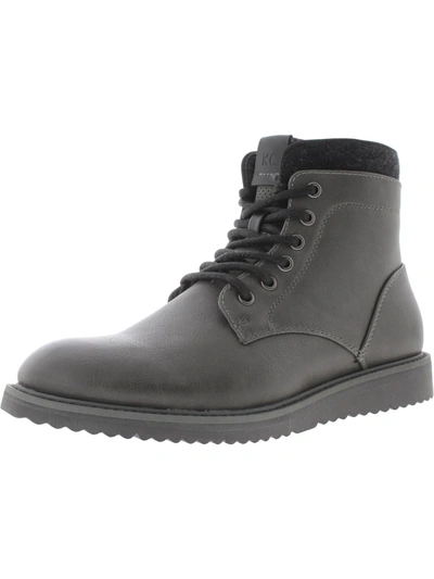 Unlisted Russel 2.0 Mens Round Toe Ankle Combat & Lace-up Boots In Grey