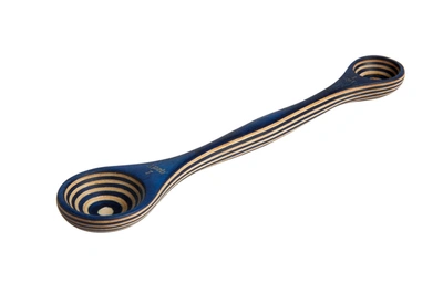Island Bamboo 9-inch Pakkawood Double Sided Measuring Spoon In Blue