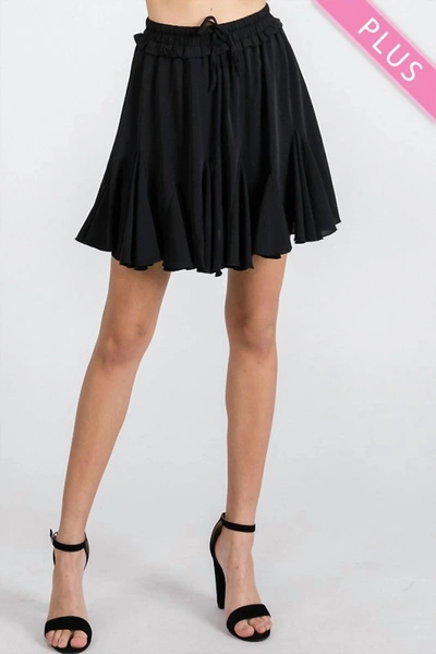 Jodifl Plus Flared Drawstring Skirt In Black