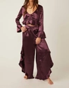 Free People Chasing Love Ruffle Satin Pajamas In Multi