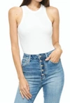 Pistola Blake Ribbed Crewneck Bodysuit In White