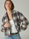 LUCKY BRAND WOMEN'S CROPPED PLAID JACKET
