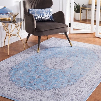 Safavieh Tucson Tsn187m Power Loomed Blue / Grey Washable Rug