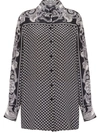 Balmain Hemd Aus Seide Mit Paisley-print In Noir Ivoire