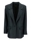 FEDERICA TOSI BLACK SINGLE-BREASTED JACKET WITH A SINGLE BUTTON IN COTTON BLEND MAN
