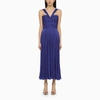 Costarellos Cavana Lurex Gerogette Midi Dress In Blue