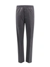 Givenchy Wool Trousers With Elastic Waistband And Drawstring In Grey