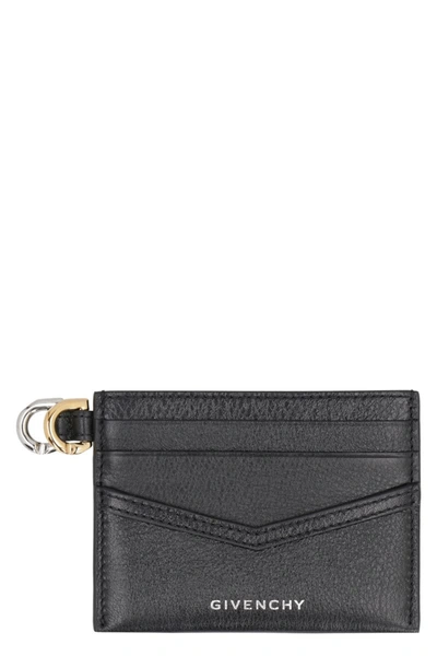 Givenchy Voyou Leather Card Holder In Black