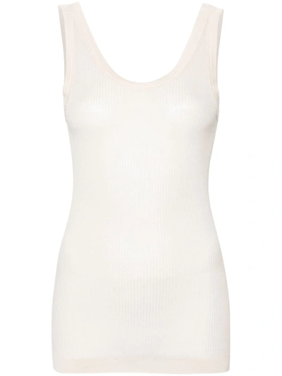 Lemaire Ribbed Tank Top In Nude & Neutrals