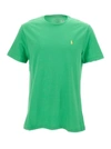 POLO RALPH LAUREN GREEN CREWNECK T-SHIRT WITH PONY EMBROIDERY IN COTTON MAN