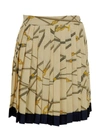 Versace Multicolor Pleated Mini Skirt With All-over Logo Print In White