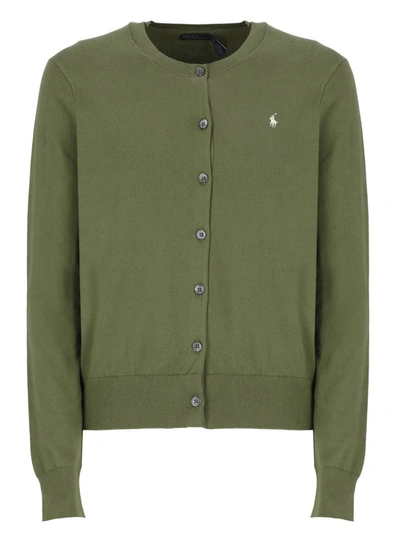 Ralph Lauren Pony Cardigan In Green