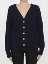 Gucci Interlocking G Ribbed-knit Cardigan In Blue