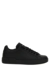 Dolce & Gabbana 'portofino' Black Low Top Sneakers With Logo Lettering Detail