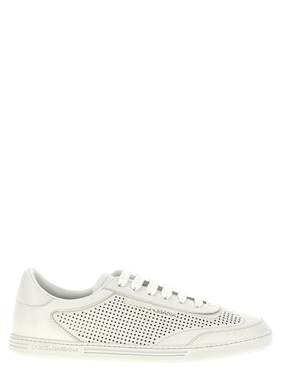 Dolce & Gabbana Saint Tropez Leather Sneakers In White