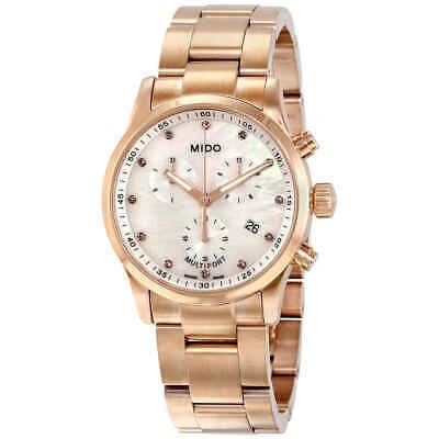 Pre-owned Mido Multifort Mop Dial Ladies Watch M0052173311600