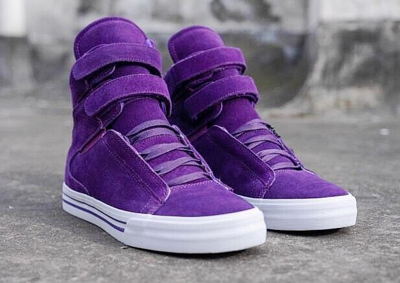Pre-owned Supra Tk Society High Top Shoes Fashion Sneakers In Purple/white