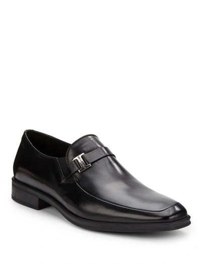 Pre-owned Bruno Magli Pivetto Black Men's Leather Loafer Pivett01 Size 10.5 Retail $395.00