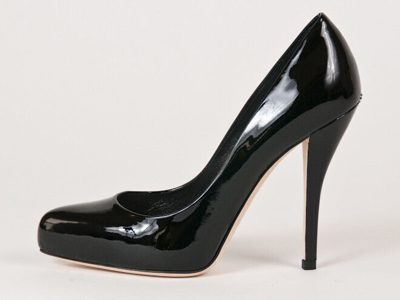 Pre-owned Dior Christian  Black Patent Leather Pumps Size Eu 38.5 Us 8.5