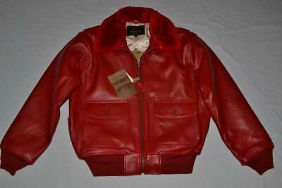 Pre-owned Schott Nyc G1sc Lambskin Wings Of Gold G-1 Flight Jacket Red All Sizes Authentic