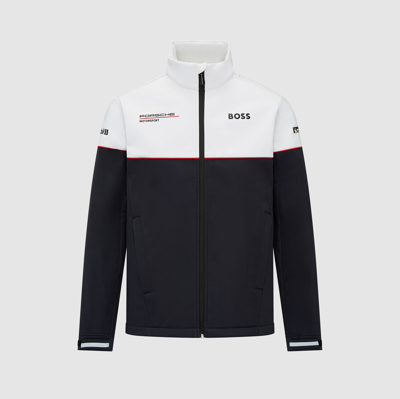 Pre-owned Porsche Motorsport Team Hugo Boss Softshell Jacket Waterproof In White