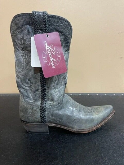 Pre-owned Lucchese M2611.54 Western Cowboy Boot In Silver