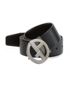 GIORGIO ARMANI Leather Plate Belt