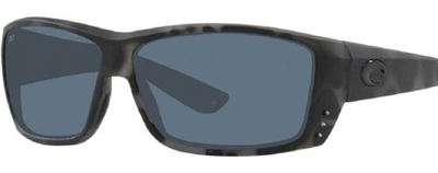 Pre-owned Costa Del Mar Cat Cay Sunglasses Ocearch Shiny Tiger Shark & Grey Polarized 580p In Gray