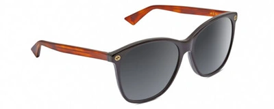 Pre-owned Gucci Gg0024s Unisex Square Sunglasses In Black Brown Havana/grey Gradient 58 Mm In Multicolor