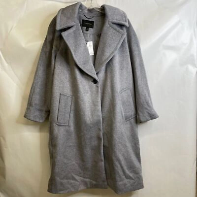 Pre-owned Banana Republic Faux Alpaca Coat Women's Size Lp Grey 721725 In Gray