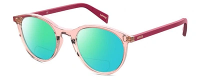 Pre-owned Levi's Seasonal 1005 Women Polarized Bifocal Sunglasses Crystal Pink Purple 50mm In Green Mirror