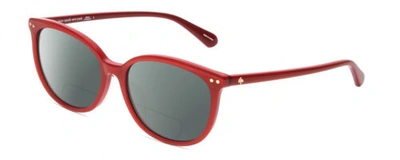 Pre-owned Kate Spade Alina Women Designer Polarized Bifocal Reading Sunglasses In Red 55mm In Grey