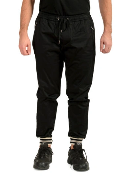 Pre-owned Dolce & Gabbana Men's Black Cuffed Casual Pants