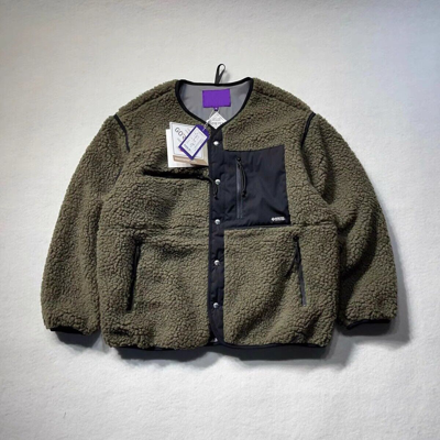 Pre-owned The North Face Purple Label Wool Boa Fleece Field Cardigan S, M, L, Xl In Olive