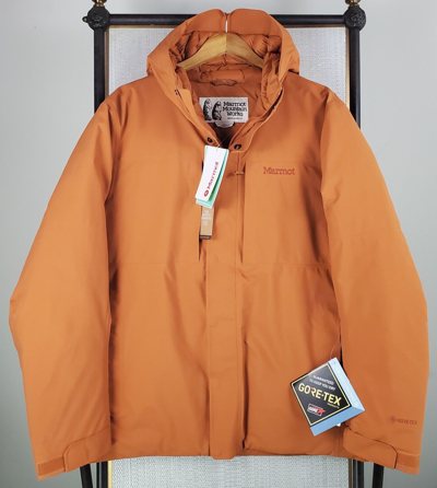 Pre-owned Marmot $400  Mens Size Large Gore-tex Thinsulate Jacket Hood Orange Coat