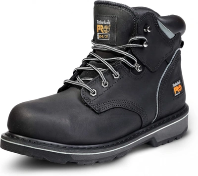 Pre-owned Timberland Men's 6" Pit Boss Steel Toe Industrial Work Boot In Black: Black