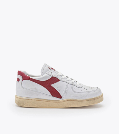Pre-owned Heritage Diadora  Me Basket Low Used White/red Bleak 201.179043 Ss23