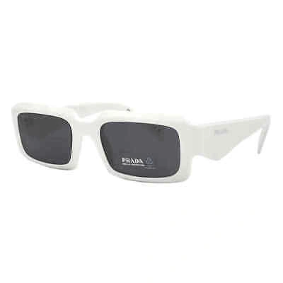 Pre-owned Prada Pr27zs-17k08z-54 White Sunglasses In Gray