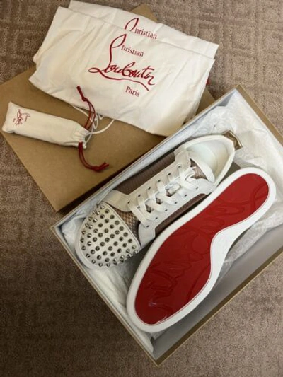 Pre-owned Christian Louboutin $1,145 Spike Sneakers Shoes Trainers 44.5 - 11.5 Sku172 In Multicolor