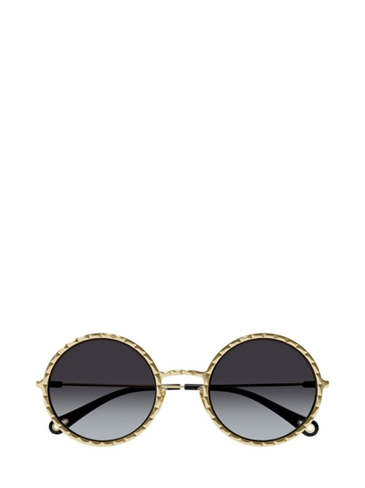 Chloé Ch0230s Linea  001 Sunglasses In Gold