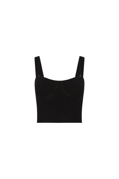 Rebecca Vallance Tara Knit Bralette In Black