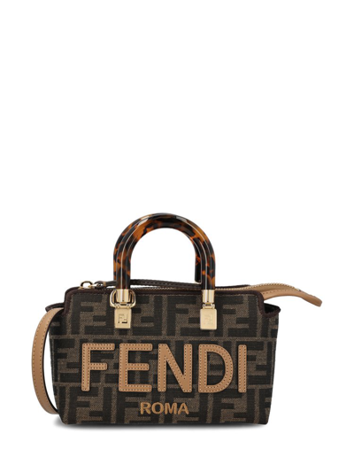 Fendi By The Way Mini Tote Bag In Lmn Jacquard Ff Tab