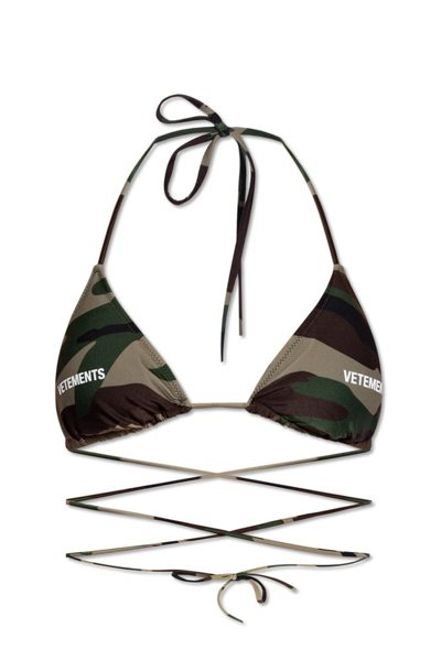 Vetements Camouflage-print Bikini Top In Multi