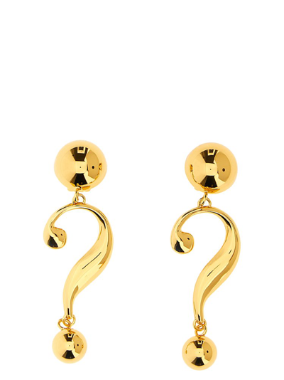 Moschino Question Mark Earrings In Gold