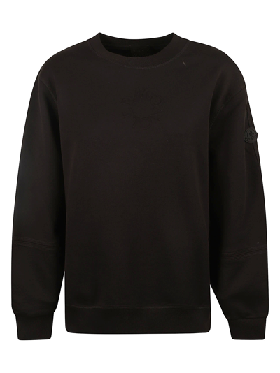 Moncler Sweatshirt With Embossed Logo In Black